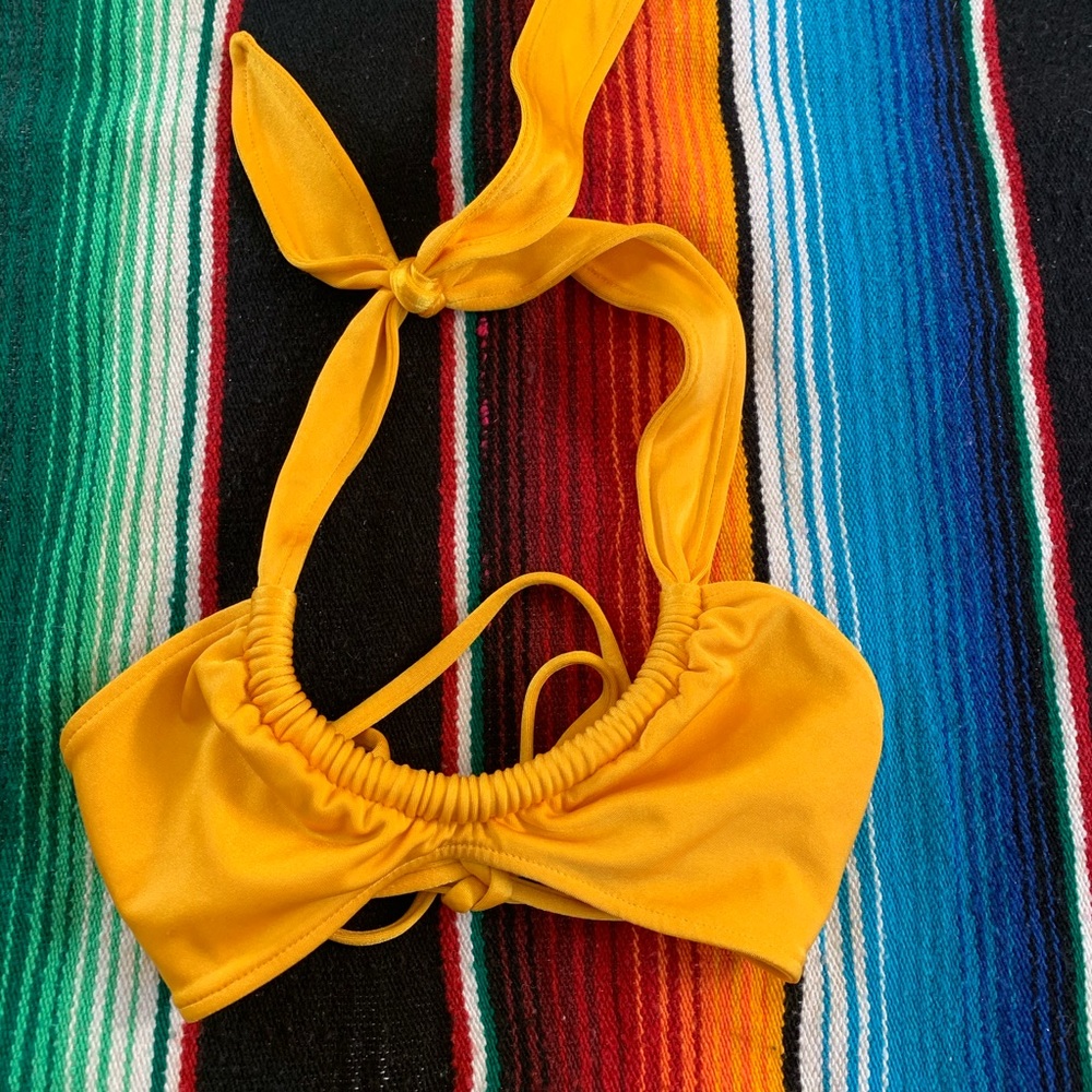 MERRILEE’S MUSTARD STRING BIKINI TOP